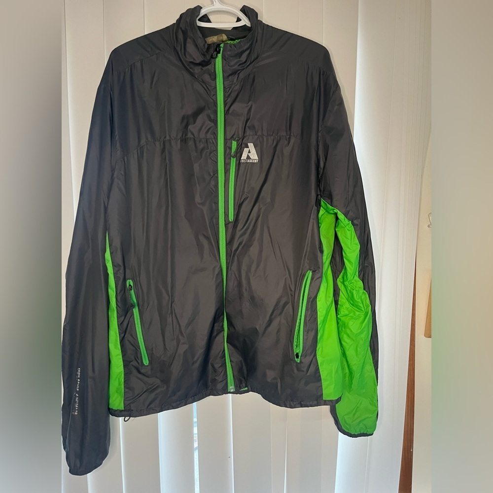 Grey and Green wind breaker